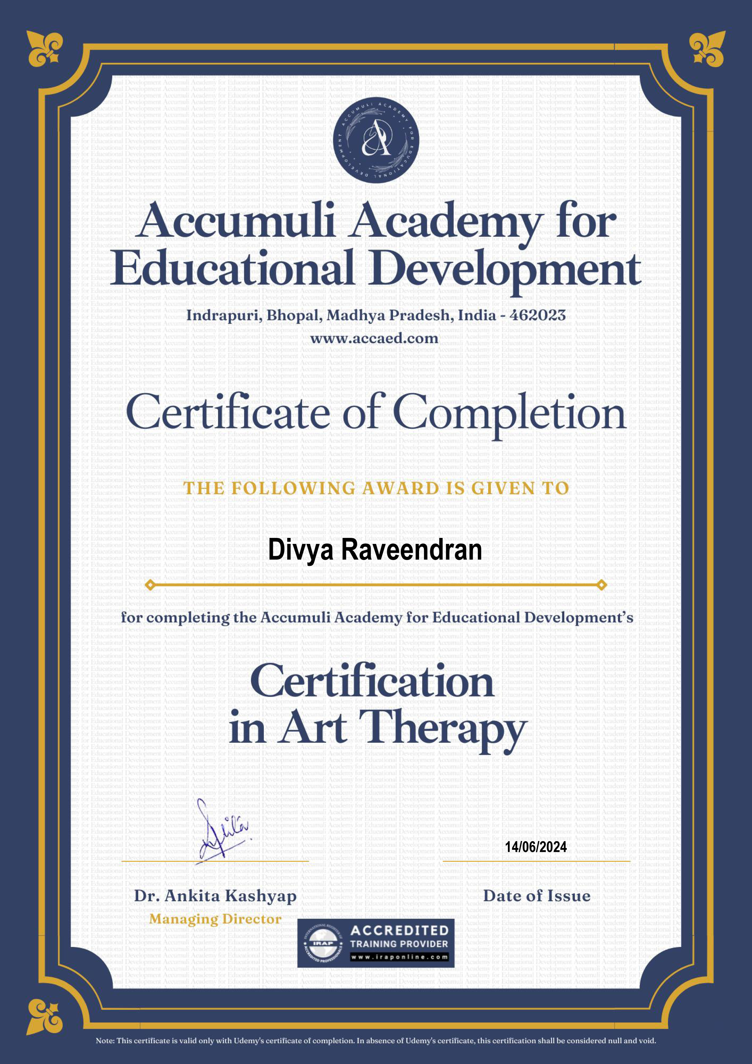 Certification in Art Therapy